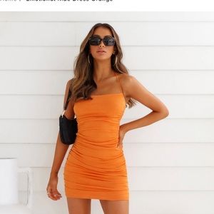 Hello Molly EMOTIONAL RIDE DRESS ORANGE XS Homecoming Hoco